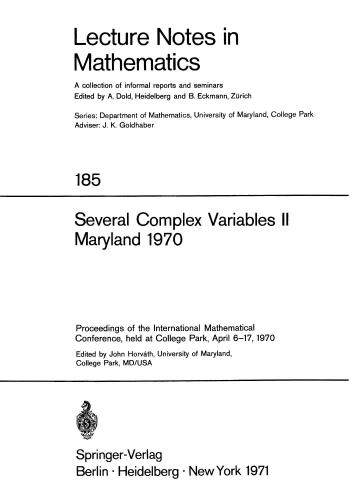 خرید و دانلود نسخه کامل کتاب Several Complex Variables !! Maryland 1970_68b4861985775.jpeg خرید و دانلود نسخه کامل کتاب Several Complex Variables !! Maryland 1970