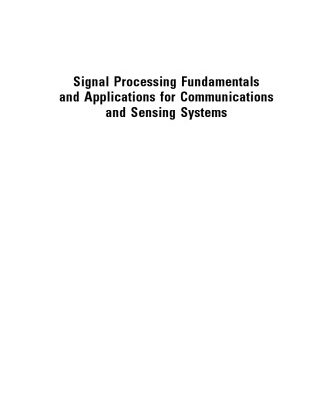 خرید و دانلود نسخه کامل کتاب Signal Processing Fundamentals and Applications for Communications and Sensing Systems
