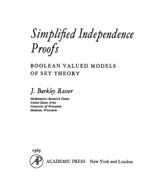 خرید و دانلود نسخه کامل کتاب Simplified Independence Proofs: Boolean Valued Models of Set Theory
