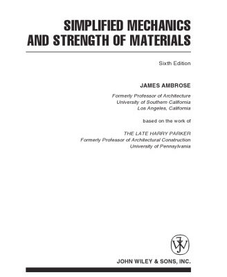 خرید و دانلود نسخه کامل کتاب Simplified Mechanics & Strength of Materials for Architects and Builders