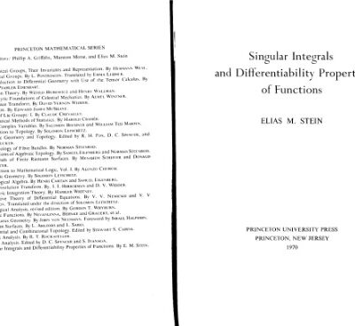خرید و دانلود نسخه کامل کتاب Singular Integrals and Differentiability Properties of Functions.