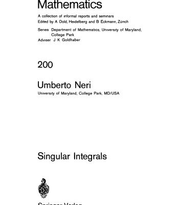 خرید و دانلود نسخه کامل کتاب Singular Integrals