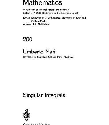 خرید و دانلود نسخه کامل کتاب Singular Integrals