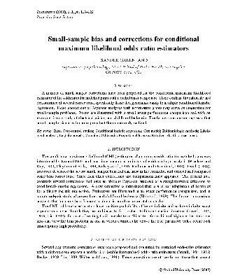 خرید و دانلود نسخه کامل کتاب Small-sample bias and corrections for conditional maximum-likelihood odds-ratio estimators