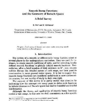 خرید و دانلود نسخه کامل کتاب Smooth bump functions and the geometry of Banach spaces: a brief survey