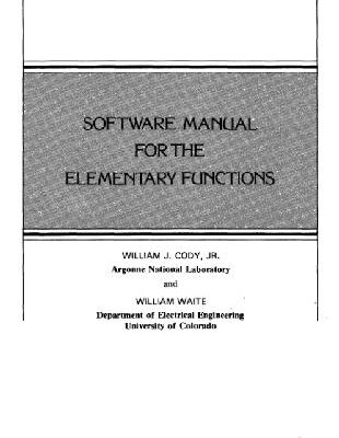 خرید و دانلود نسخه کامل کتاب Software Manual for the Elementary Functions