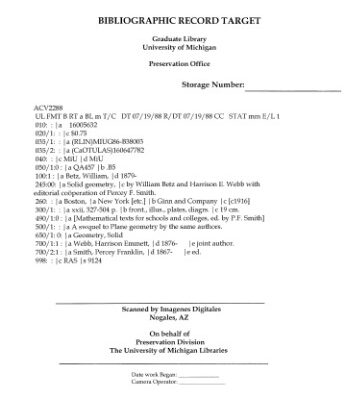 خرید و دانلود نسخه کامل کتاب Solid geometry