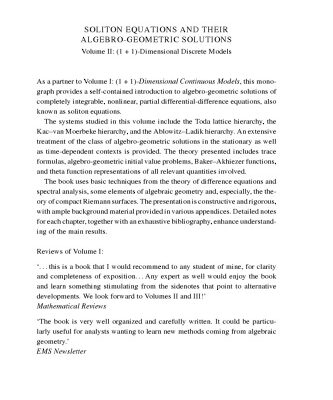 خرید و دانلود نسخه کامل کتاب Soliton Equations and Their Algebro-Geometric Solutions