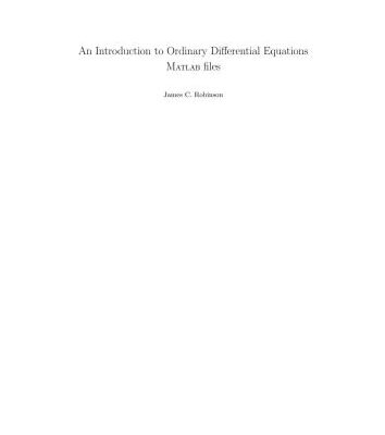 خرید و دانلود نسخه کامل کتاب Solution manual for An introduction to ordinary differential equations(Matlab files)