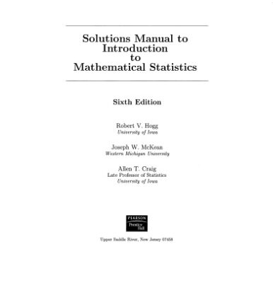 خرید و دانلود نسخه کامل کتاب Solution Manual for Introduction to Mathematical Statistics 6th Edition
