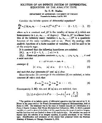 خرید و دانلود نسخه کامل کتاب Solution of an Infinite System of Differential Equations of the Analytic Type (1915)(en)(5s)