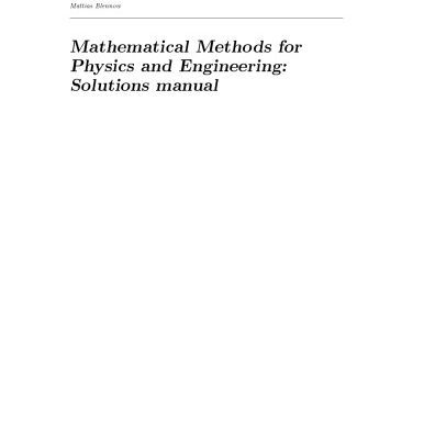 خرید و دانلود نسخه کامل کتاب Solutions manual for mathematical methods for physics and engineering