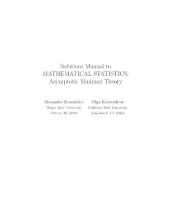 خرید و دانلود نسخه کامل کتاب Solutions Manual to MATHEMATICAL STATISTICS_ Asymptotic Minimax Theory