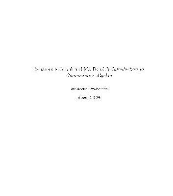 خرید و دانلود نسخه کامل کتاب Solutions to Atiyah and MacDonald’s Introduction to Commutative Algebra
