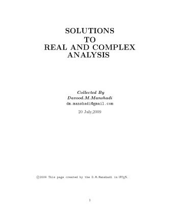 خرید و دانلود نسخه کامل کتاب Solutions to real and complex analysis