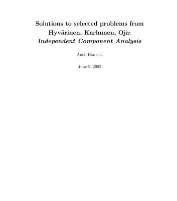 خرید و دانلود نسخه کامل کتاب Solutions to Selected Problems on Independent Component Analysis