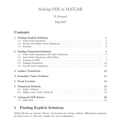 خرید و دانلود نسخه کامل کتاب Solving Ordinary Differential Equations with Matlab