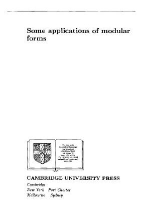 خرید و دانلود نسخه کامل کتاب Some applications of modular forms