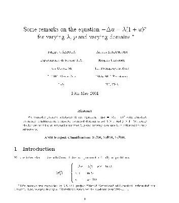 خرید و دانلود نسخه کامل کتاب Some remarks on the equation -D u=l(1+u)sp p for varying l, p and varying domains