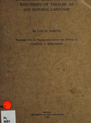 خرید و دانلود نسخه کامل کتاب Sources and Means for Further Enrichment of Tagalog as Our National Language