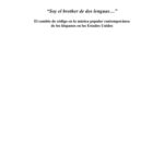 خرید و دانلود نسخه کامل کتاب “Soy el brother de dos lenguas …” : el cambio de código en la música popular contemporánea de los hispanos en los Estados Unidos
