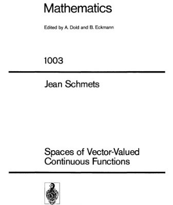 خرید و دانلود نسخه کامل کتاب Spaces of Vector-Valued Continuous Functions