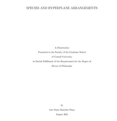 خرید و دانلود نسخه کامل کتاب Species and hyperplane arrangements