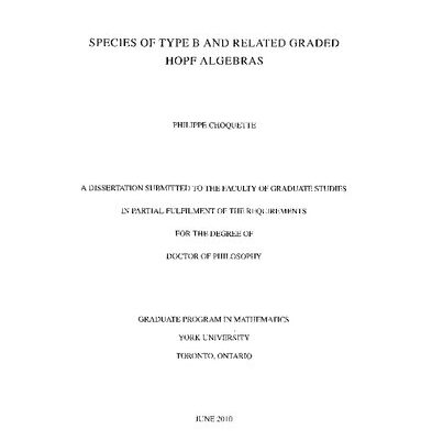 خرید و دانلود نسخه کامل کتاب Species of type B and related graded Hopf Algebras