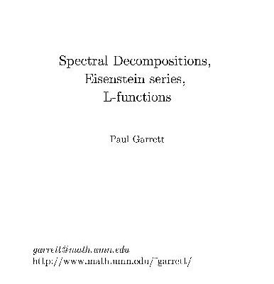 خرید و دانلود نسخه کامل کتاب Spectral Decompositions, Eisenstein series, L-function