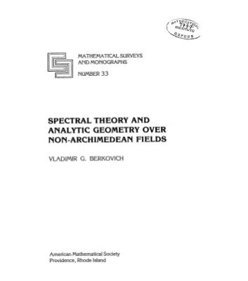 خرید و دانلود نسخه کامل کتاب Spectral Theory and Analytic Geometry Over non-Archimedean Fields