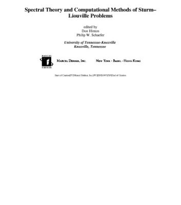 خرید و دانلود نسخه کامل کتاب Spectral theory and computational methods of Sturm-Liouville problems Proc. Tennessee
