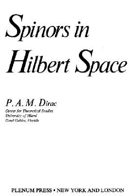خرید و دانلود نسخه کامل کتاب Spinors in Hilbert space