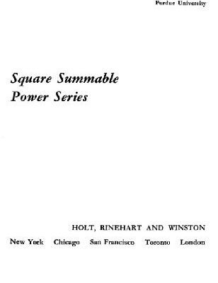 خرید و دانلود نسخه کامل کتاب Square summable power series
