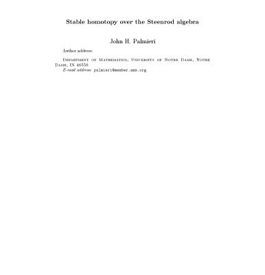 خرید و دانلود نسخه کامل کتاب Stable homotopy over the Steenrod algebra