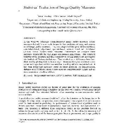 خرید و دانلود نسخه کامل کتاب Statistical Evaluation of Image Quality Measures
