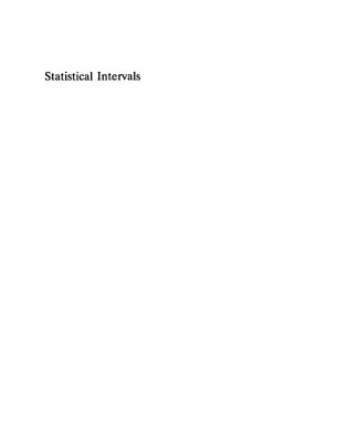 خرید و دانلود نسخه کامل کتاب Statistical Intervals: A Guide for Practitioners