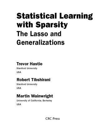 خرید و دانلود نسخه کامل کتاب Statistical Learning with Sparsity. The Lasso and Generalizations