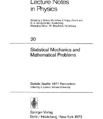 خرید و دانلود نسخه کامل کتاب Statistical Mechanics and Mathematical Problems