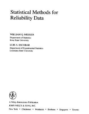 خرید و دانلود نسخه کامل کتاب Statistical Methods for Reliability Data