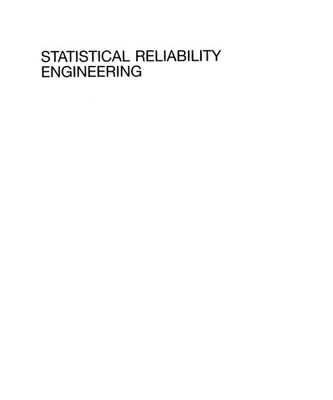 خرید و دانلود نسخه کامل کتاب Statistical Reliability Engineering