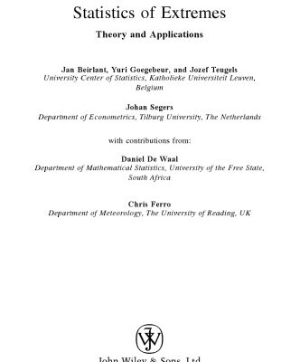 خرید و دانلود نسخه کامل کتاب Statistics of Extremes: Theory and Applications