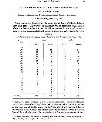 خرید و دانلود نسخه کامل کتاب Statistics – On the Mean Age at Death of Centenarians (1919)(en)(4s)