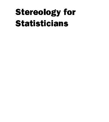 خرید و دانلود نسخه کامل کتاب Stereology for Statisticians