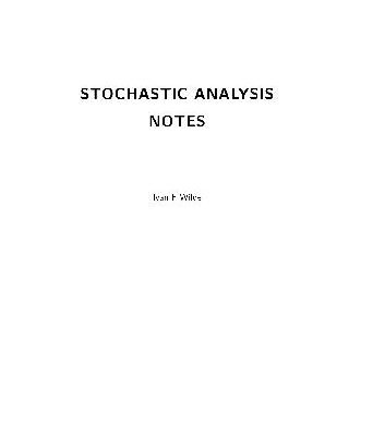 خرید و دانلود نسخه کامل کتاب Stochastic Analysis 001