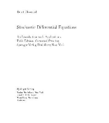 خرید و دانلود نسخه کامل کتاب Stochastic Differential Equations
