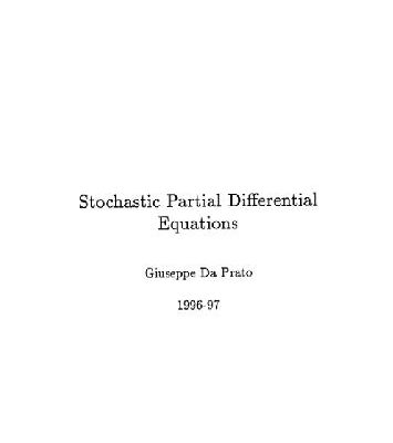 خرید و دانلود نسخه کامل کتاب Stochastic Partial Differential Equations