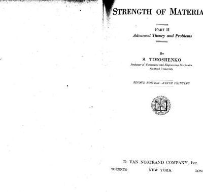 خرید و دانلود نسخه کامل کتاب Strength Of Materials. Parts II