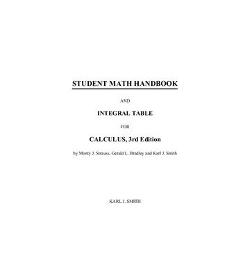 خرید و دانلود نسخه کامل کتاب Student Mathematics Handbook and Integral Table for Calculus