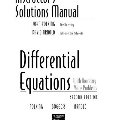 خرید و دانلود نسخه کامل کتاب Student Solutions Manual for Differential Equations With Boundary Value Problems (authors: J. Polking, A. Boggess, D. Arnold)