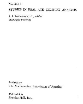 خرید و دانلود نسخه کامل کتاب Studies in Real and Complex Analysis